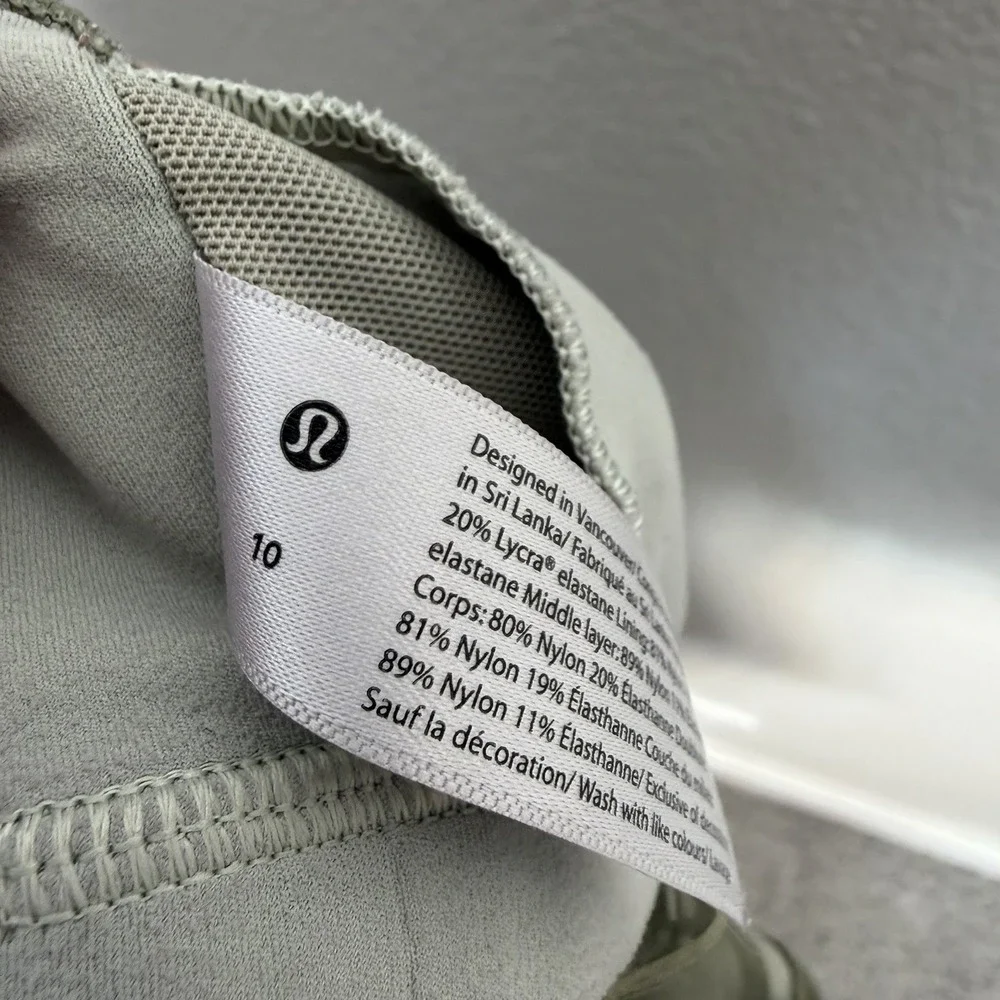 Lululemon Align Tank Top Women's Size 10 V Neck Built In Bra Olive Dye Active